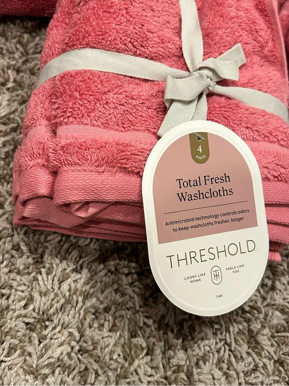 Threshold 100% Cotton Pink Towels Set of 8